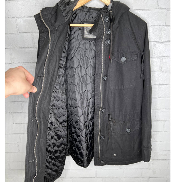 Levi's Men's XL Denim Utility Jacket Longline Full Zip. Fits small. - Picture 3 of 5